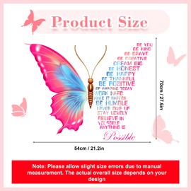 Colorful Inspirational Butterfly Wall Stickers Quotes Vinyl LaButterfly Wall Art Stickers Motivational Phrase Positive Saying Wall Decor for Bedroom Living Room