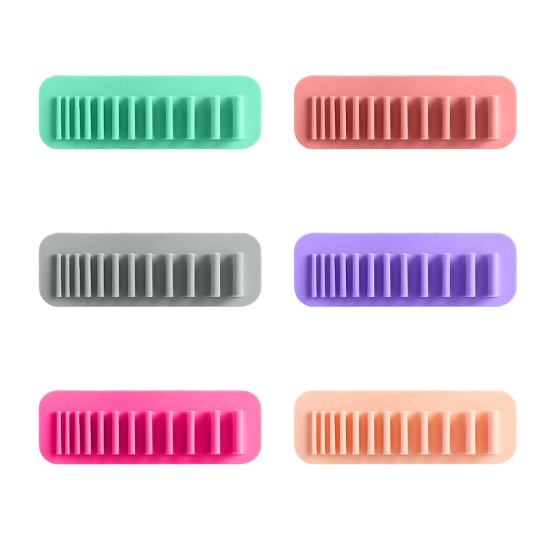MEELYHOME Wall-Mounted Makeup Brush Organizer Silicone Cosmetic Brush Storage Rack