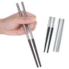 Liroyal Folding Chopsticks Portable Chopsticks Stainless Steel Ebony Chopsticks Lightweight