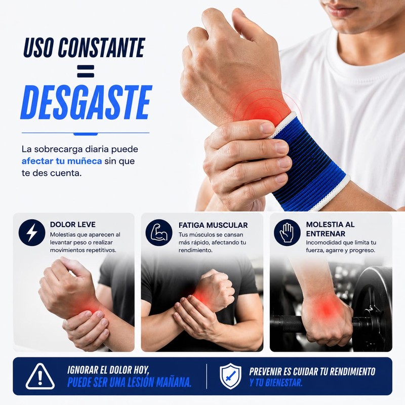 2 Piezas Kynex Soporte de Muñeca Deportivo, Compresión Ligera, Elástico