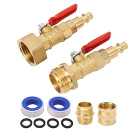 RV Antifreeze, Antifreeze Sprinkler Adapter, RV Blowout Adapter, Frost Protection Water Pipe, Sprinkler Valve, Tap Adapter with 1/4 Inch Quick Connect Plug, 3/4 Inch GHT Thread For