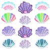 12PCS Sequin Shell Iron On Patches, Ocean Theme Embroidered Appliques