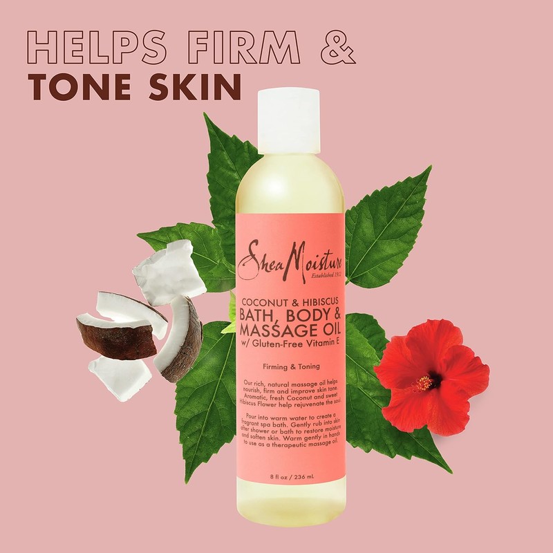 Shea Moisture Coconut & Hibiscus Bath-Body & Massage Oil Firming