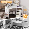 Espelism Corner Vanity Desk with Charging Station, 49.6" Makeup Table