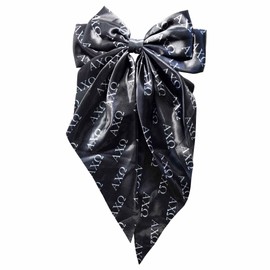 Sorority Shop Alpha Chi Omega Hair Bow, Large Polyester Greek Letters Hair Bow with Metal Clip, Alpha Chi Omega Sorority Accessory