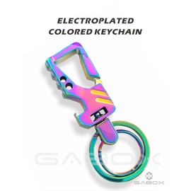 GABOX Keychain EDC Key Rings Key Chains Bottle Opener Auto Car Keys Tactical Carabiner Keychains with Clip Llaveros de Hombre Porte-Clés for Men Women - Colored