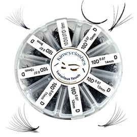 6D - 0.07 C and D Curl 1000 Premade volume fans loose Fans, Handmade eyelash extensions supplies Russian volume lash promade fan (6D - 0.07 - Curl C, 11mm)