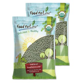 Food to Live Organic Whole Dried Green Peas, 20 Pounds – Non-GMO, Green Vatana, Sproutable, Vegan, Kosher, Bulk. Pre-Soak Needed. Rich in Protein, Fiber. Great for Green Curry, Stews, Salads, Pea Soup