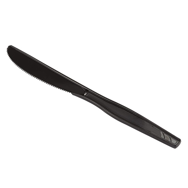 Dixie 100% Recycled Polystyrene Medium-Weight Knife by GP PRO (Georgia-Pacific), Black, KMR517, 1000 Forks Per Case