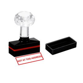 PATIKIL Not at This Address Stamp Self Inking, Red Ink Office Stamps Pre Inked Message Stamp Refillable Business Stamp, Black