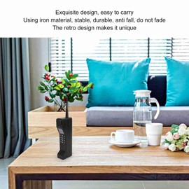 Kodrily 90s Phone Prop, Portable Vintage Brick Fake Phone, Old Retro Brick Cellphone Ornament Iron 80s Retro Mobile Prop for Home Living Stage Restaurant Photography Props (Black)