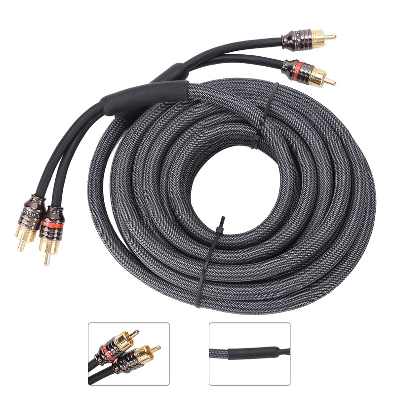 Car Audio Signal Cable Adapter 4.5m/180in Black PVC Plastic Layer