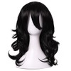 ColorGround Medium Long Wavy Anime Cosplay Wig for Men (Black