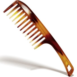 Anti-Frizz Wide-Tooth Comb for Wet & Dry Hair, Smooth Detangler Comb for Long, Thick Curly Hair