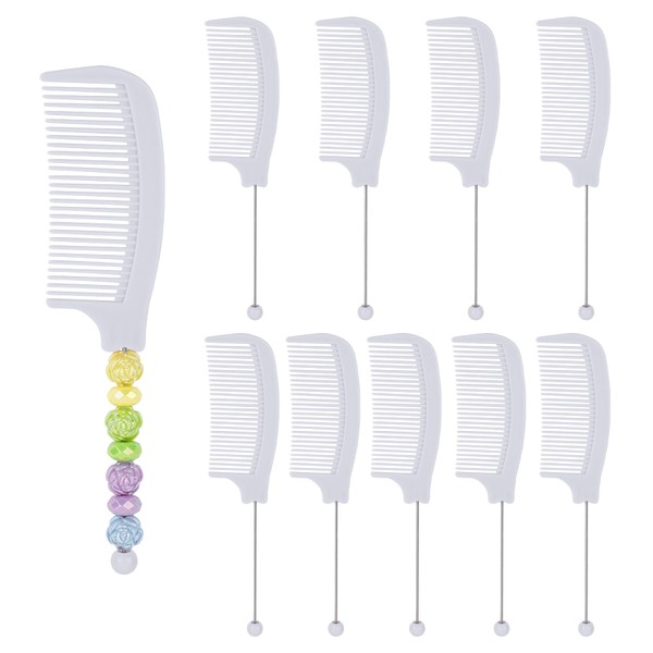 KINCHYGO, 10 Pack Beadable Hair Combs Beaded Rat Tail Comb