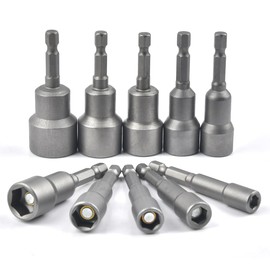 6-19mm Magnetic Nut Setter Driver Drill Bit Set 1/4 inch Hex Shank Quick Change Metric Nut Driver Set - 10pcs