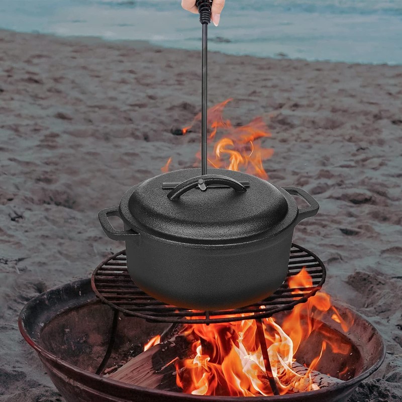 Cast Iron Dutch Oven Lid Lifter, 19.5cm Spiral Handle, Durable