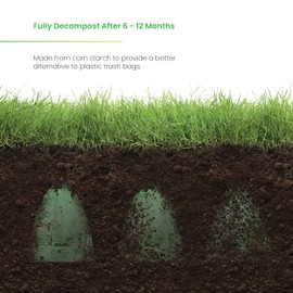 Home Zone Living 5.28 Gallon Compost Kitchen Trash Bags with Drawstring Handles, BPI-Certified Eco Friendly, Heavy Duty Custom Fit for 20L Recycling Trash Can Liner, Code 20R, 60 Count, Green