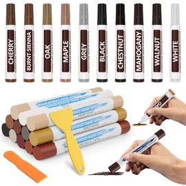 22+2P Wood Filler Sticks, Windspeed Furniture Repair Wax Sticks for Wood Touch-Up Markers Putty Stick for Furniture Scratches, Holes in Baseboards Tables
