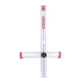 Woodworking Ruler Scribing Tool 2 In 1 Multifunctional Aluminum Alloy T Ruler Measuring Scale Tool