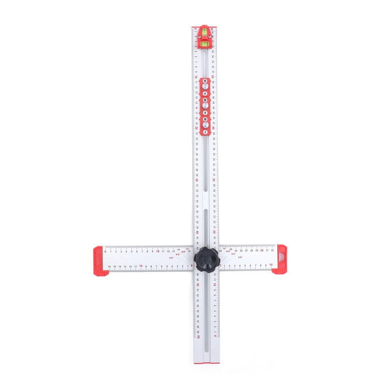 Woodworking Ruler Scribing Tool 2 In 1 Multifunctional Aluminum Alloy