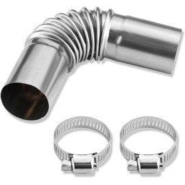 Taicols Diesel Heater Exhaust Pipe, Stainless Steel 24mm with 2 Clamps, Suitable for Webasto Ebersacher Diesel Ship Heater 13cm Exhaust Pipe and Tip