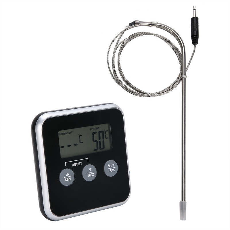 Digital Meat Thermometer Food Thermometer with Timer for Oven BBQ