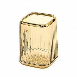 Daphilly Pen Holder for Desk,Makeup Brushes Cup,Pencil Holder,Desk Pen Pencil Organizer Desktop Supplies and Desk Accessories for Women, Pen Cup Pencil Caddy for Office Home Art Supply(amber color)