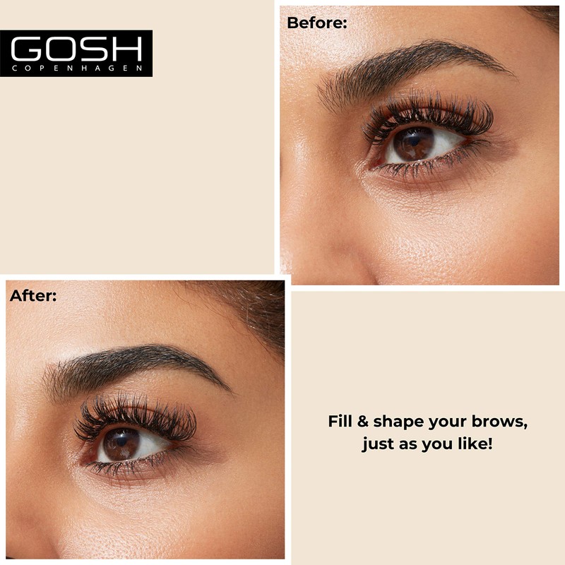 GOSH Eyebrow pencil for thicker brows, precise application for perfectly