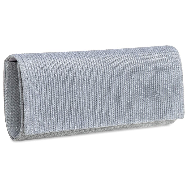 Caspar TA514 Elegant Women's Glitter Clutch Evening Bag, silver