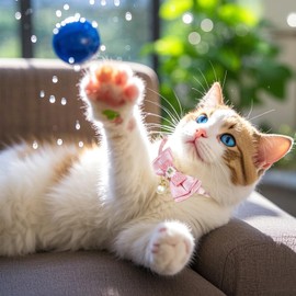 4pcs Kitten Bow Tie Collar, Breakaway Removable Pink Bow Collar with Bell Pearl, 7.8-11inch Lace Bow Beads Cat Collar for Small Female Cat Dog