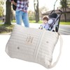 Cute Quilting Embroidered Pattern Diapers Bag Cotton Baby Stroller Zipper