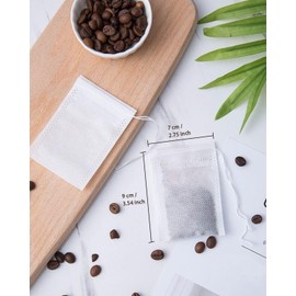 200pcs Disposable Tea Bags for Loose Leaf Tea, Tea Filter Bags with Free Tea Spoon for Loose Tea Loose Leaf Tea, Coffee, Spice, Herbs (QS53)