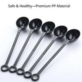 Bubble Crush Powder Measuring Spoons Set of 6 – 21cm Versatile Food-Grade Plastic Scoops for Coffee, Protein Powder, Spices, Baking, Tea, Honey, and More