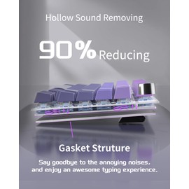 MageGee SKY81 75% Mechanical Gaming Keyboard, RGB Hot Swappable Wired Custom Creamy Keyboards with 5-Layer Sound Dampening, Knob, Side Printed Keycaps for Win/Mac (Dark Purple, Blue Whale Switch)