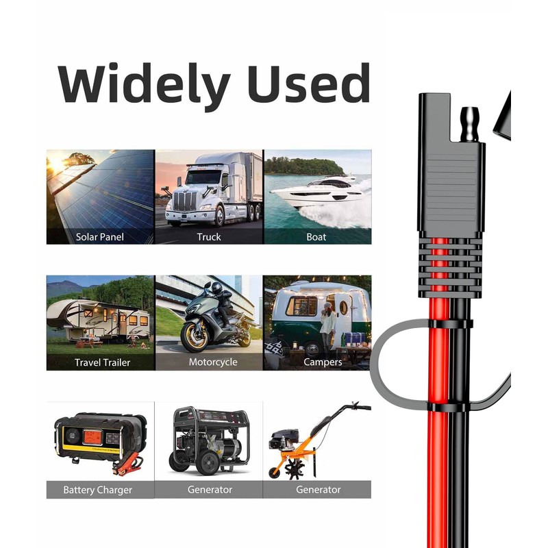 BERLAT 16AWG SAE Extension Cord - 20FT DC Power Automotive