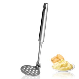 304 Stainless Steel Potato Masher Heavy Duty - 2.4" Mini Masher for Avocado & Potatoes, Compact 8" Ergonomic Handle, Dishwasher Safe & Rust-Proof Kitchen Tool (Portable, Easy Storage)