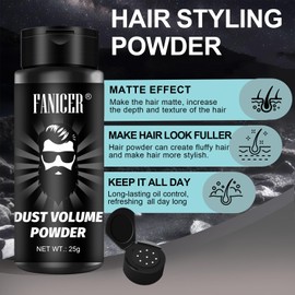 25 g Polvo Voluminizador Cabello, Polvo de volume, hair styling powder Texturizantes Mantiene el Cabello Suave y Esponjoso Todo el Día, Maquillaje Capilar por Hombres y Mujeres, Efecto Mate