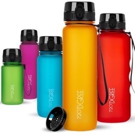 720°Dgree uberBottle Water Bottle, softTouch Sports Bottle with Sieve, BPA-Free, for University, Work, Fitness, Bike, Outdoors, Job, Made of Tritan, Lightweight, Shockproof, Reusable – 1 Litre