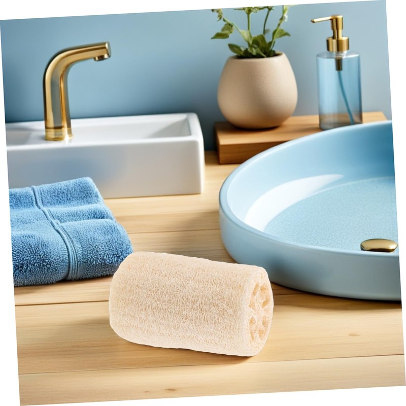 FOMIYES 8pcs Natural Loofah Sponge Pads Lightweight Exfoliating Body Scrubber