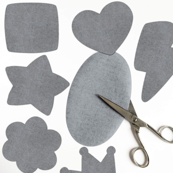 6 rodilleras color Gris claro termoadhesivas de plancha. Coderas para