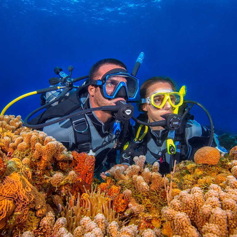 Tusa M-212 Ceos Clear Skirt Scuba Diving Mask - Cobalt