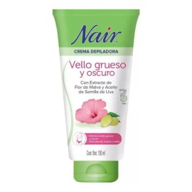 Nair Crema Depiladora Corporal Vello Grueso y Oscuro 150 ml. Probada por Dermatólogos con Ingredientes Naturales Piel Suave y Tersa hasta por 1 Semana