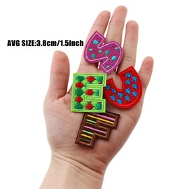 Iron on Patches Letters 26pcs A-Z Alphabet Patches Animal Shaped DIY Motif Iron On Or Sew On Patches Appliques for Jeans Jackets Backpacks(Style 8)