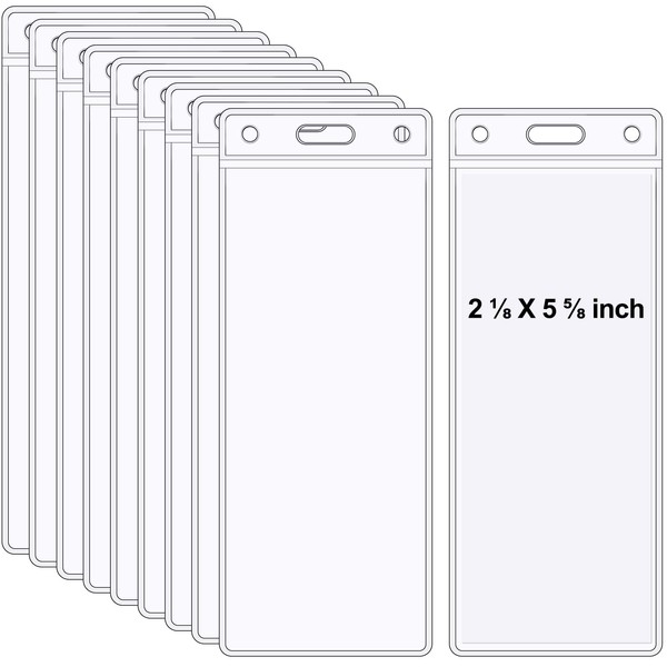 10 Pack Vertical Clear Ticket Badge Holders Plastic Ticket Stub