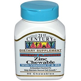 21st Century, Zinc Chewable, Cherry Flavored, 90 Chewables - 2PC