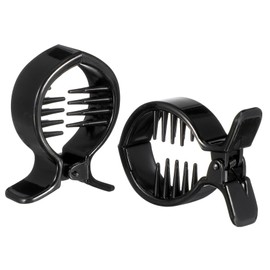 Healeved 2pcs Round Toothed Hair Clip Alligator Hair Clips Fish Claw Clip Combs Boar Bristle Hair Brush Chou Ponytail Clip Curly Clamps Hair Clips for Women Hair Clips Fish Mane Clear Black