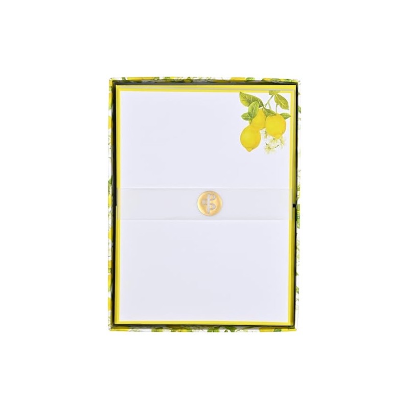 Amalfi Lemons Boxed Stationery (30 sheets, 24 envelopes)