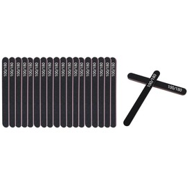 Nail Files Set, 20 PCS Professional Nail Files Double Sided Emery Board 100/180 Grit - Black, Durable Fingernail Files for Natural and False Nails, Home and Salon Use Manicure Tools.