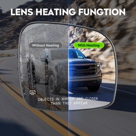 Passenger Right Side Mirror with Heated Fit for 2008-2020 Dodge Grand Caravan, for 2008-2016 Chrysler Town & Country, for 2012-2015 RAM C/V, for 09-2014 VW Routan, Replacement for 68026176AB CH1325107